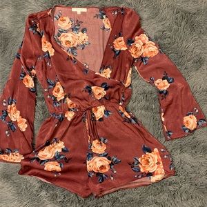 Purple Floral Romper